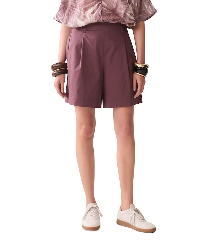 Cotton stretch dames korte broek bruin