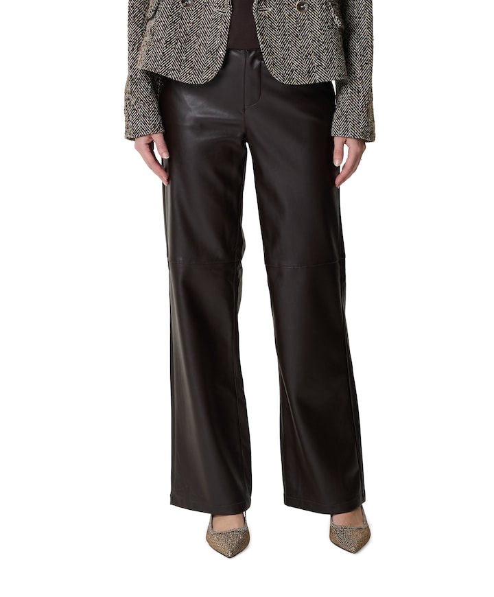 Colette faux leather L33 dames broek bruin