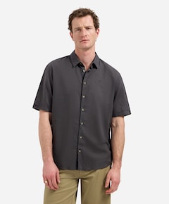 Heren overhemd korte mouw grijs