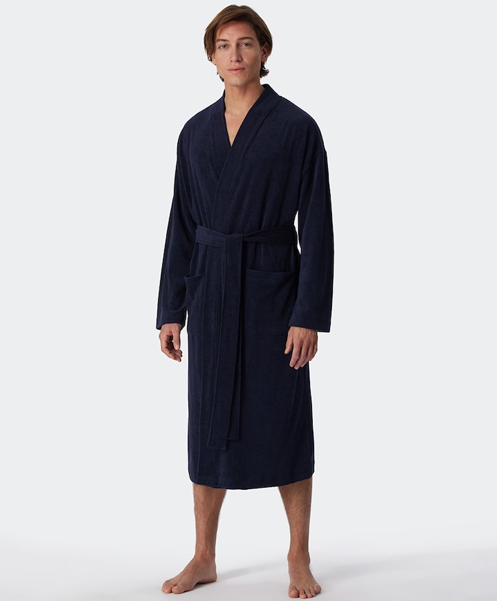 Heren ochtendjas blauw