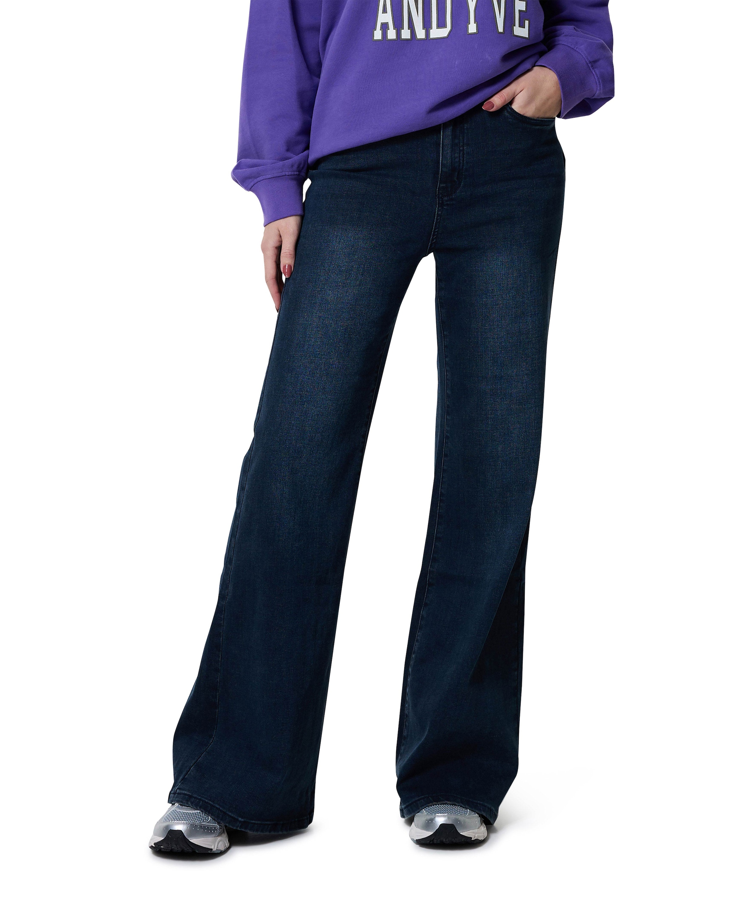 Ana Flared Without Line dames jeans blauw