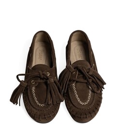 PW44 boat loafer fringe dames loafers bruin