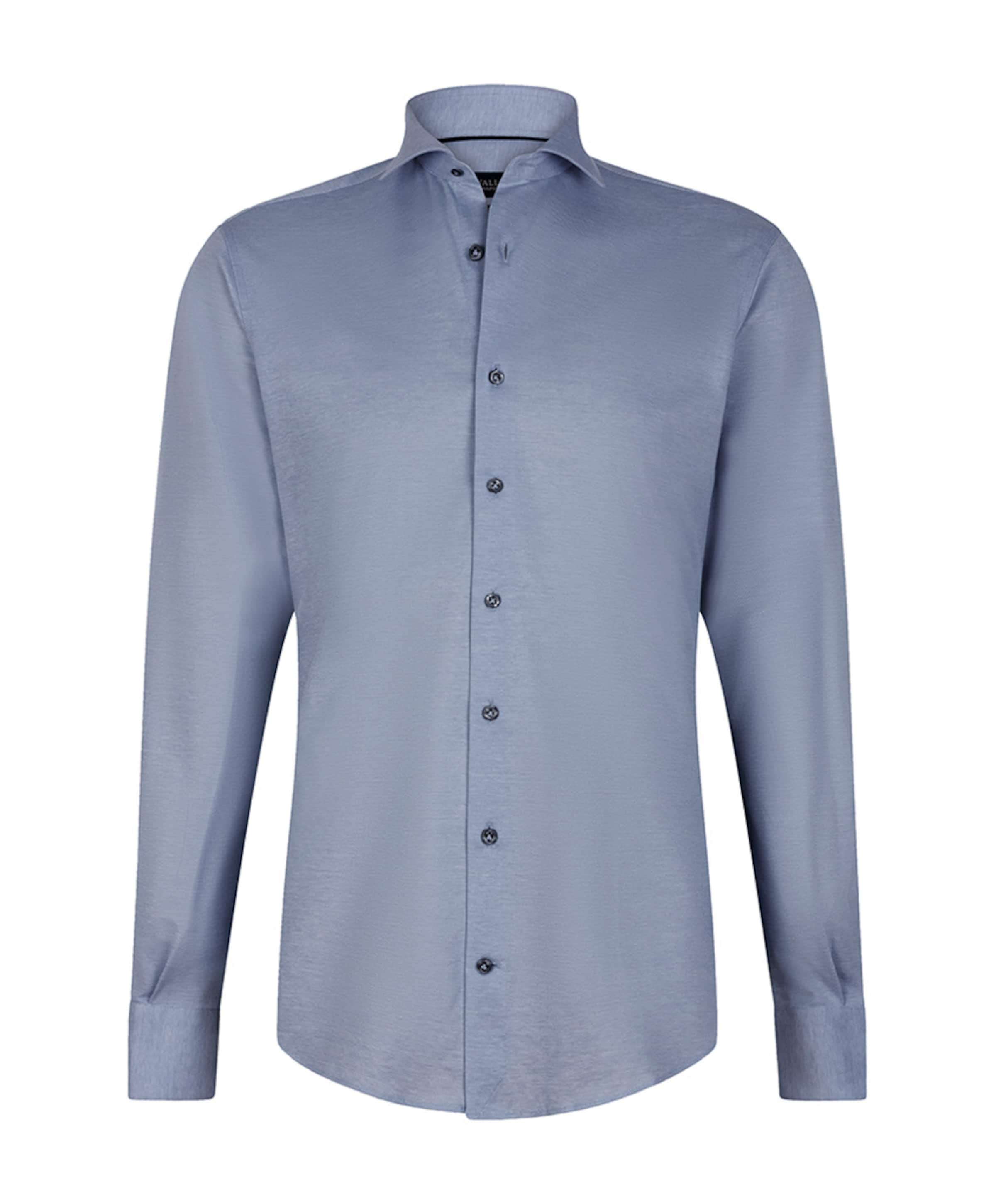 Heren overhemd lange mouw blauw