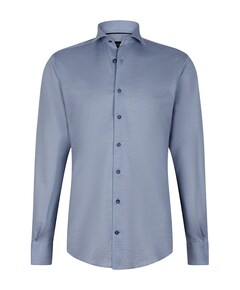 Heren overhemd lange mouw blauw