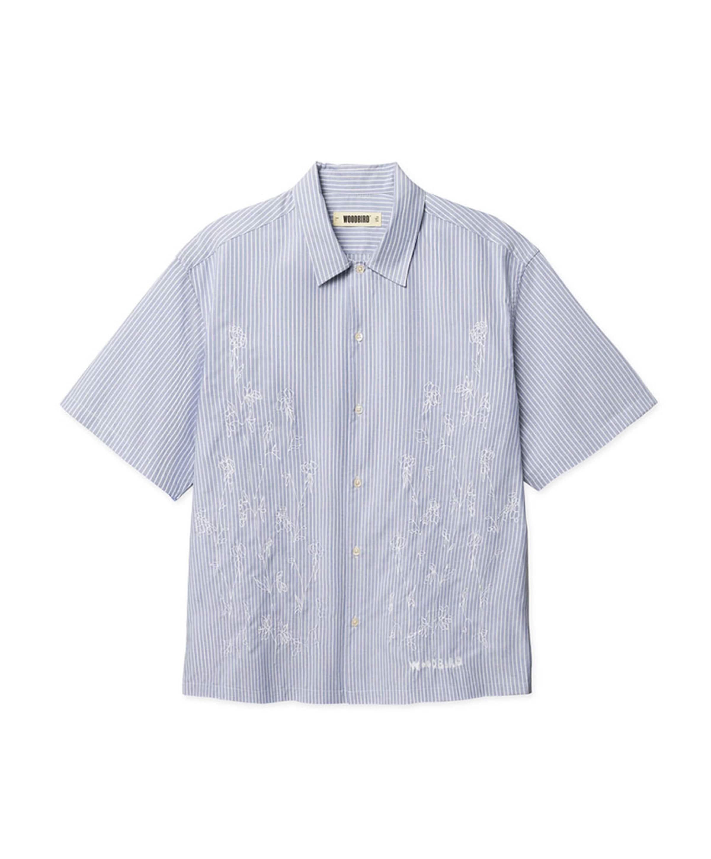 Heren overhemd korte mouw blauw