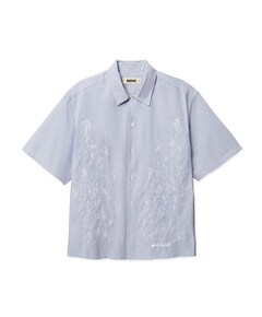 Heren overhemd korte mouw blauw