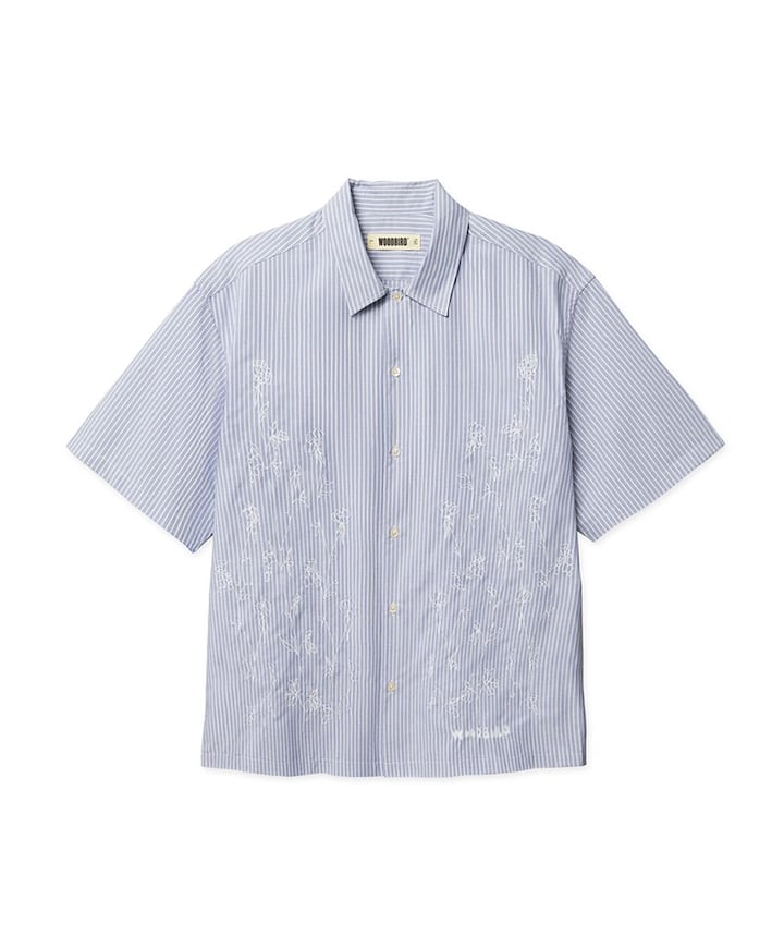 Heren overhemd korte mouw blauw