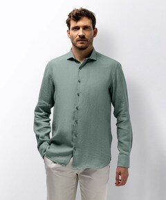 Heren overhemd lange mouw groen