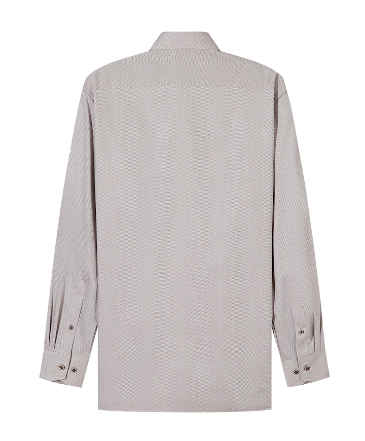 Heren overhemd lange mouw bruin