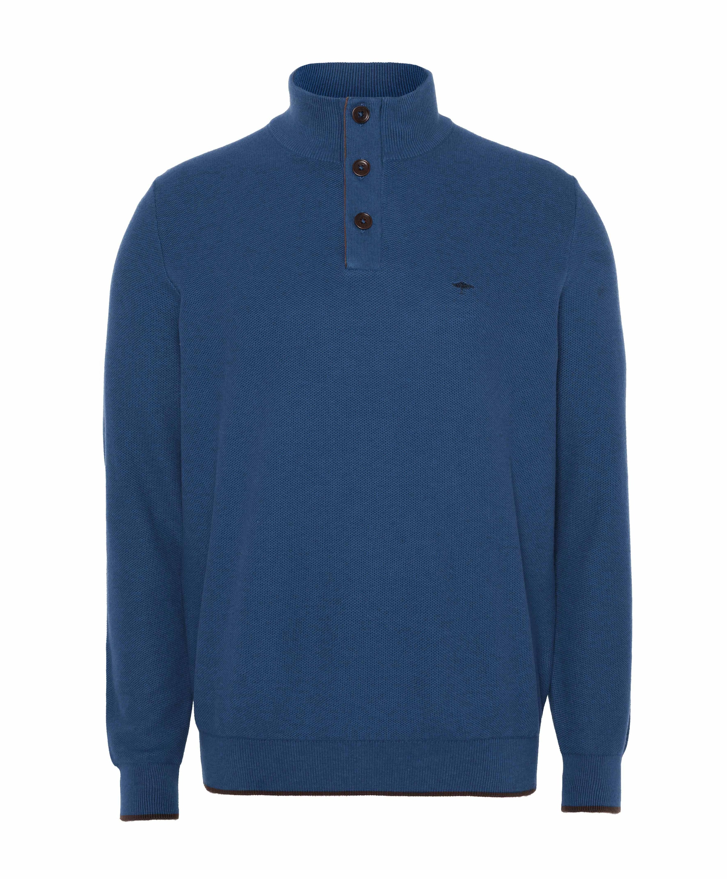 Heren trui met rits blauw