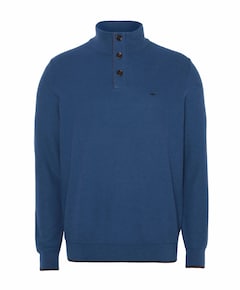Heren trui met rits blauw