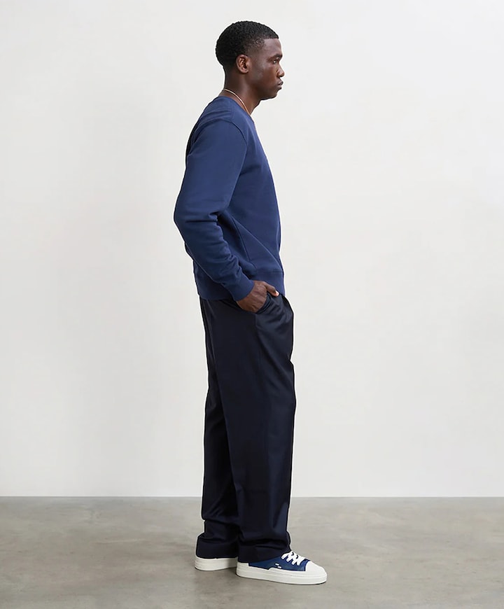 Heren longsleeve blauw