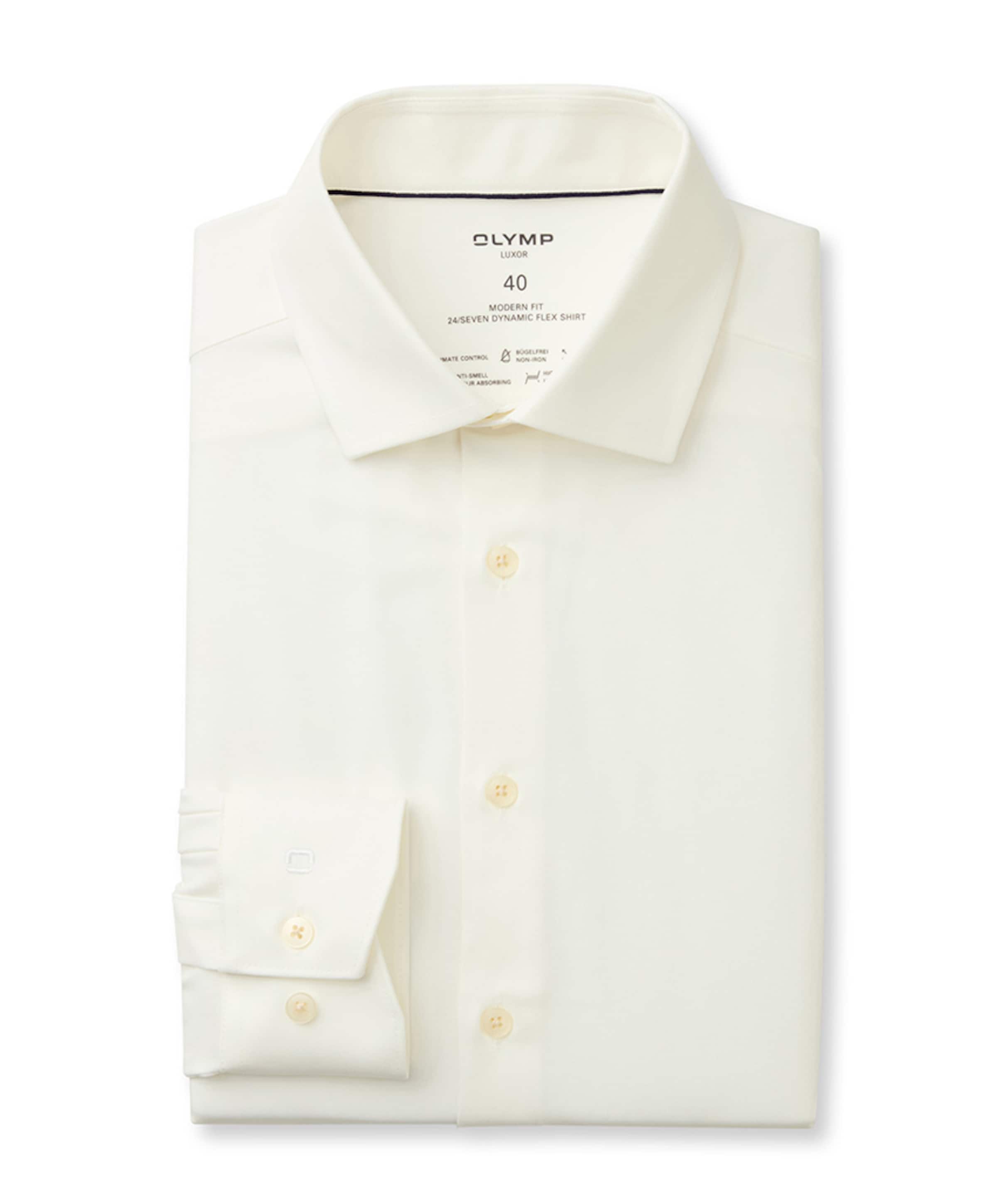 Heren overhemd lange mouw ecru