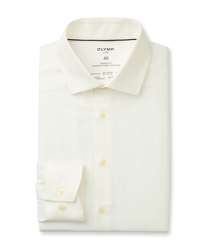 Heren overhemd lange mouw ecru