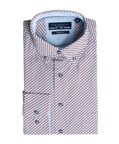 Heren overhemd lange mouw rood