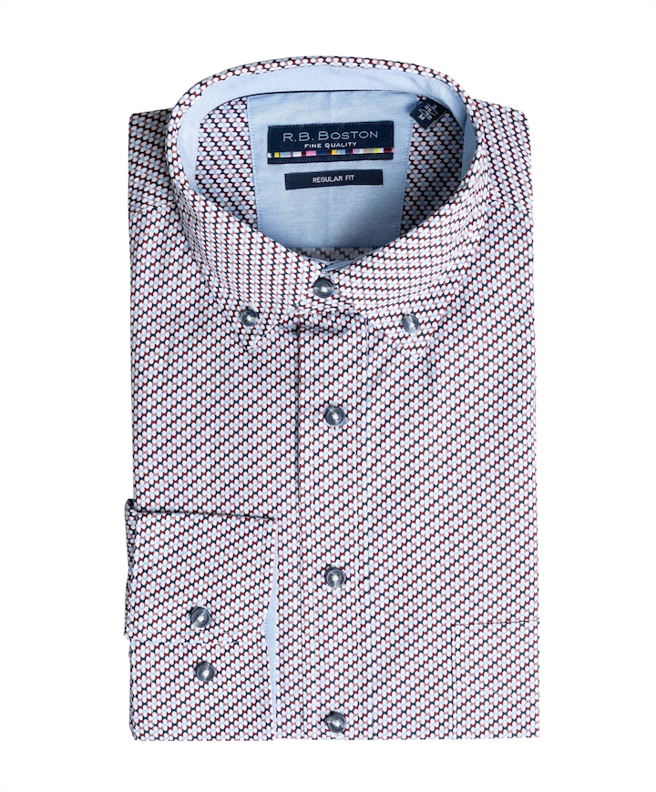 Heren overhemd lange mouw rood