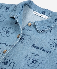 Jongens overhemd korte mouw blauw