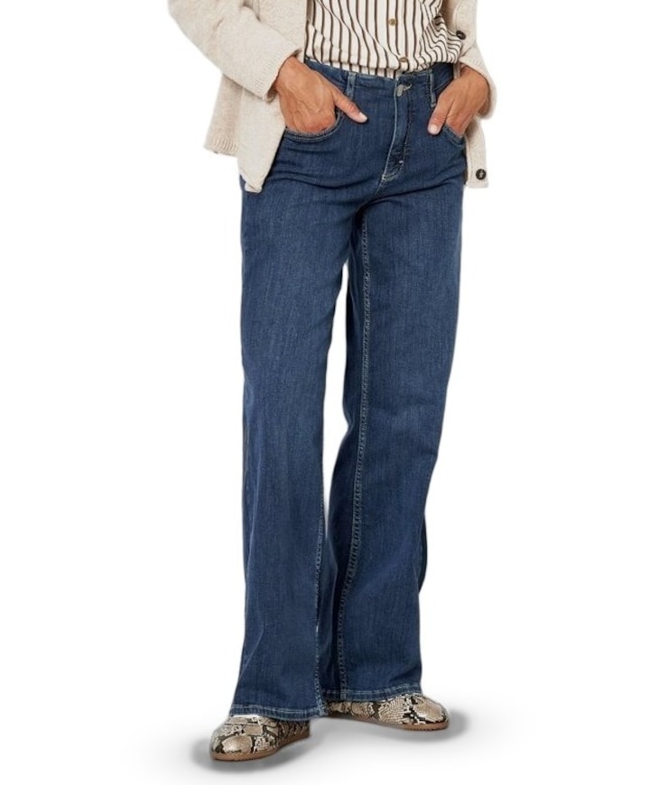 Liv New Wide dames jeans blauw