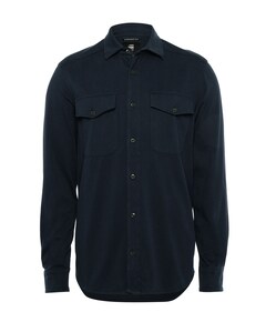 Heren overhemd lange mouw blauw