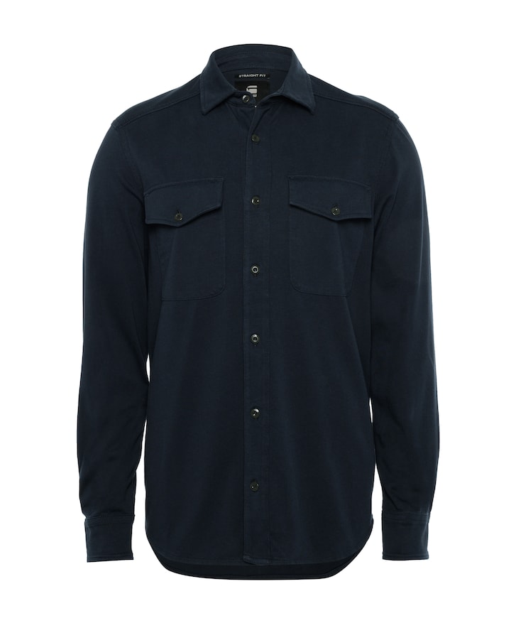 Heren overhemd lange mouw blauw