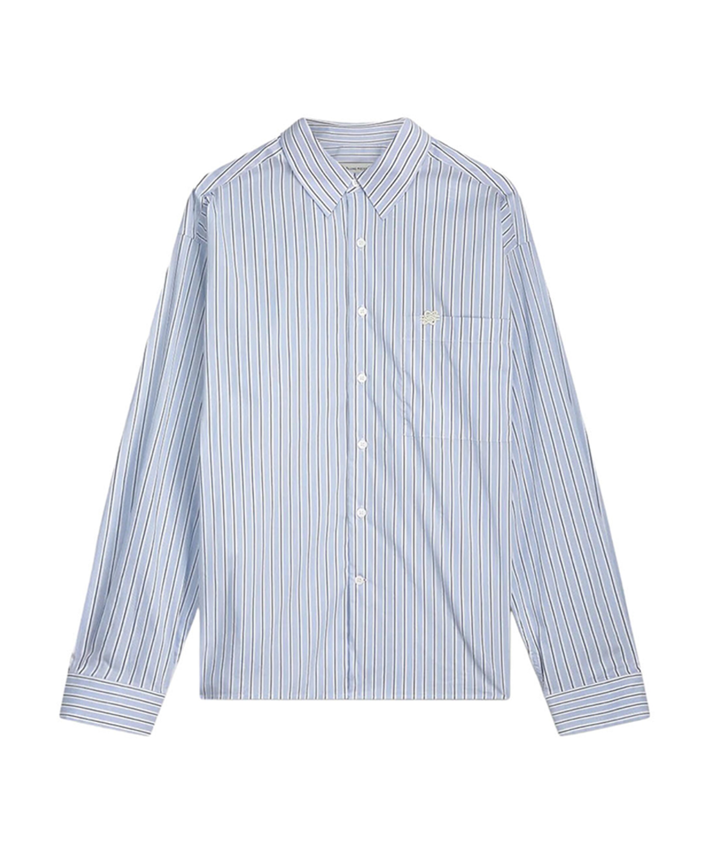 Heren overhemd lange mouw blauw