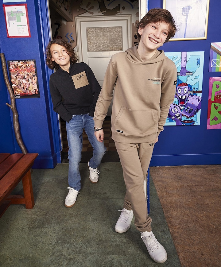 Jogpant Zip jongens broek beige