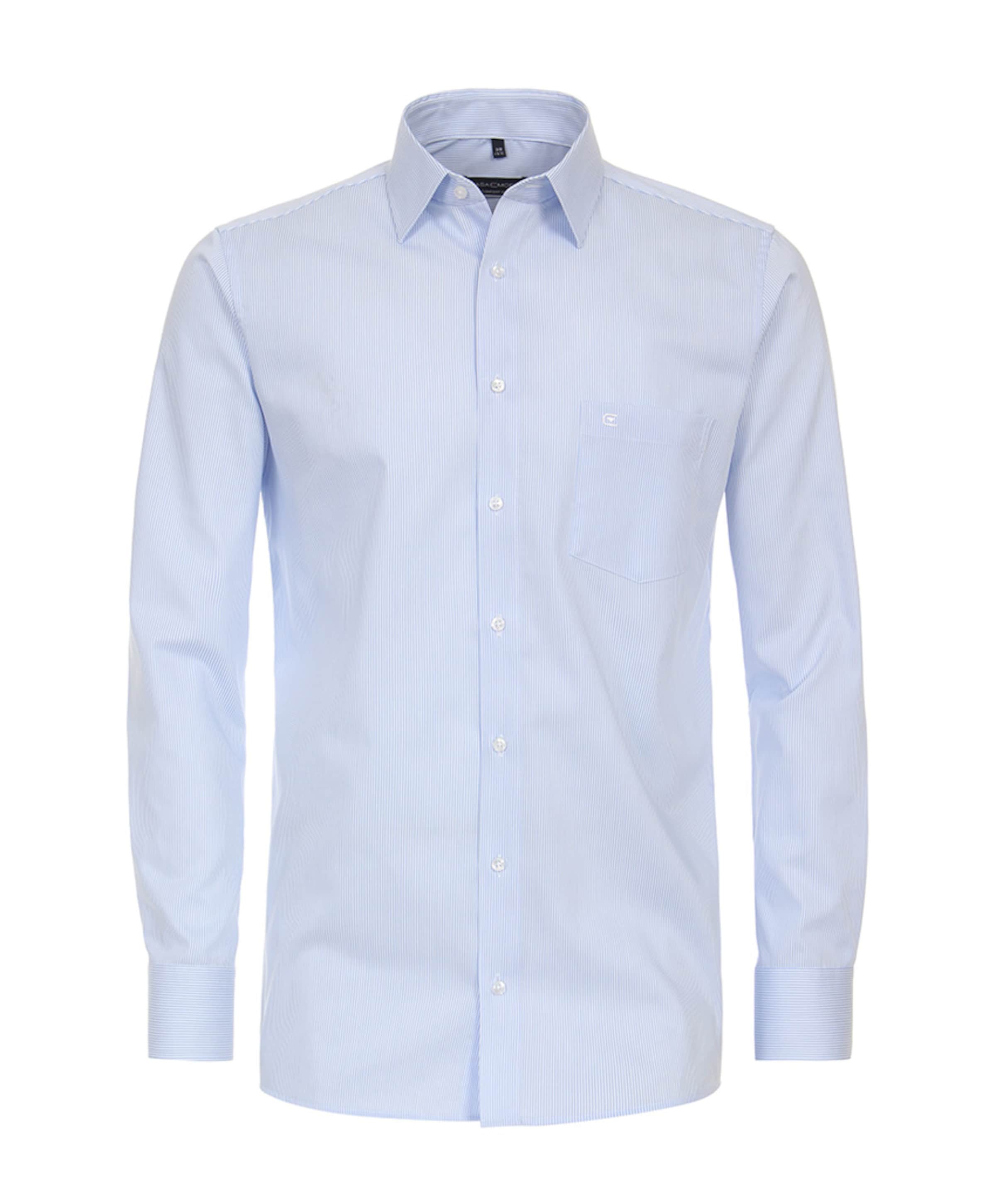 Heren overhemd lange mouw blauw