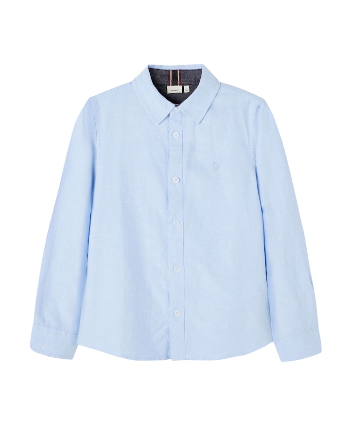 Jongens overhemd lange mouw blauw