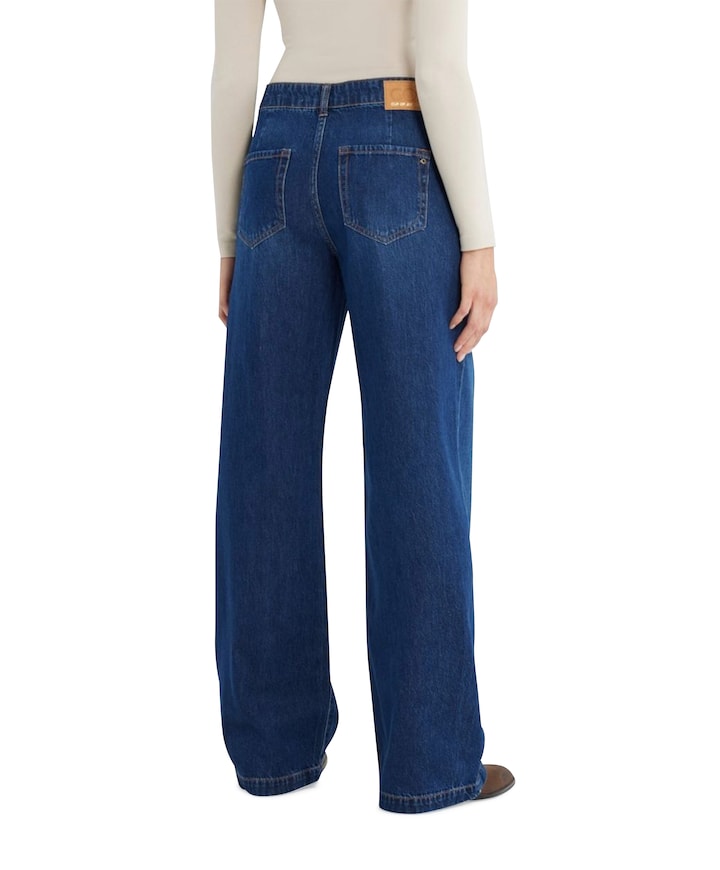 wide leg chino dames jeans blauw