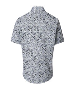 Heren overhemd korte mouw blauw