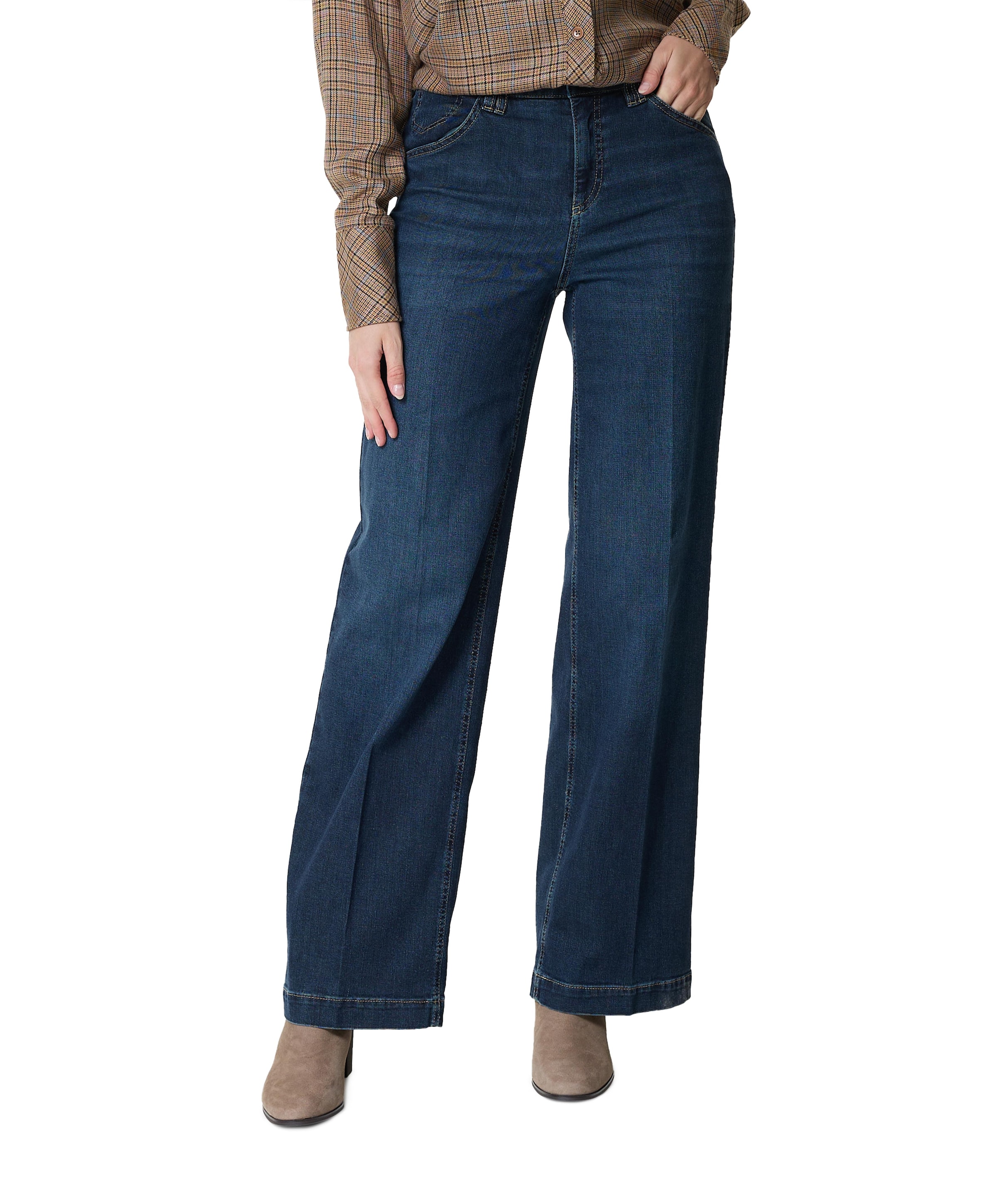 Wide leg Feminine dames jeans blauw