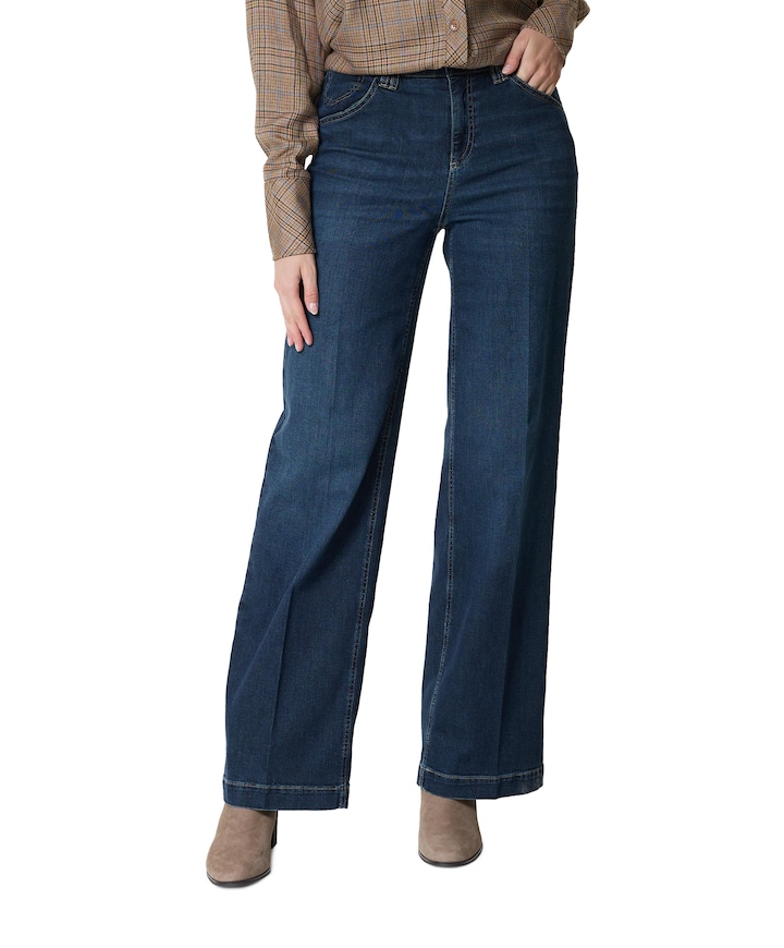 Wide leg Feminine dames jeans blauw
