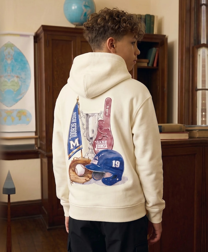 Jongens hoodie ecru