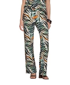 Jersey AOP dames broek bruin