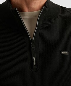 Heren trui met rits zwart