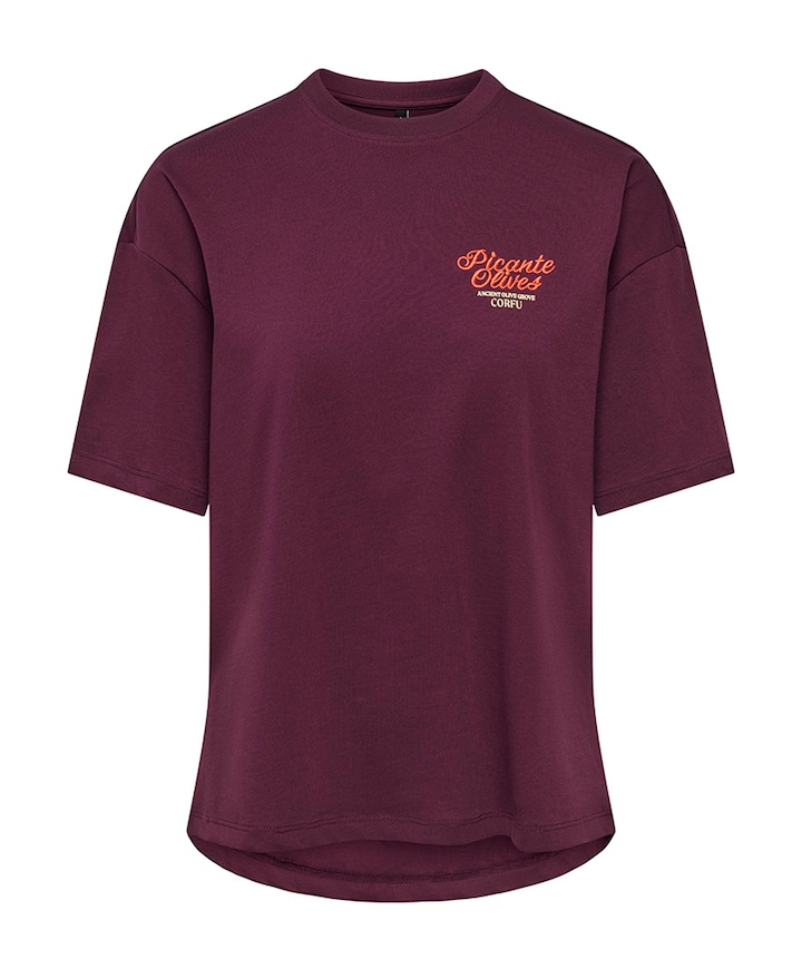 Dames T-shirt bordeaux