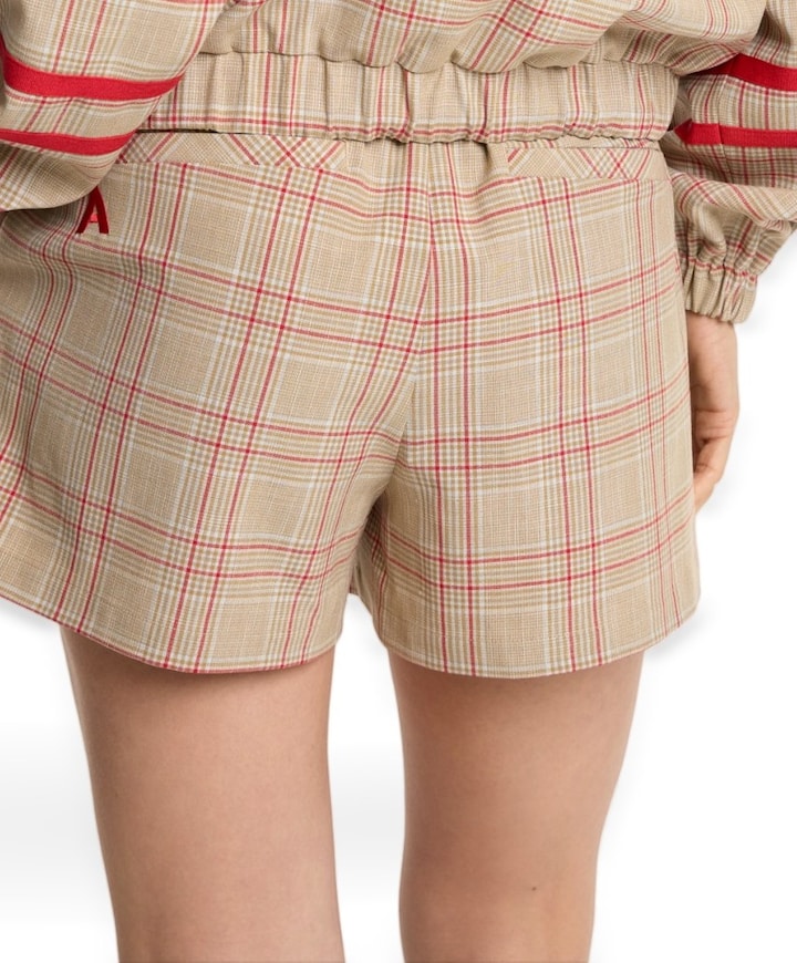 SPORTY CHECK dames korte broek beige
