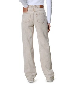 Denim with turned-up hem broek beige