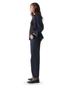 Barrel twill dames jeans blauw