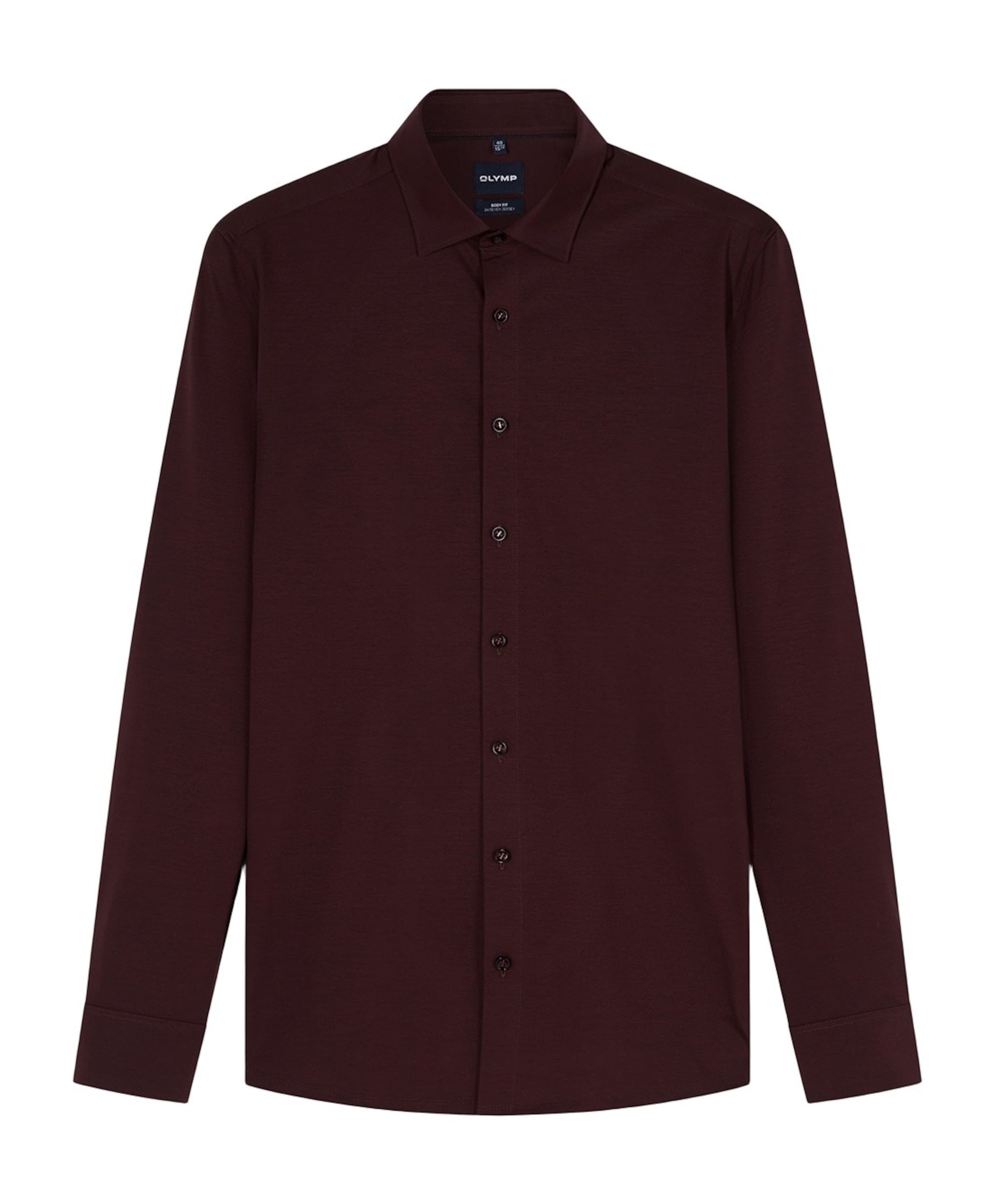 Heren overhemd lange mouw bordeaux