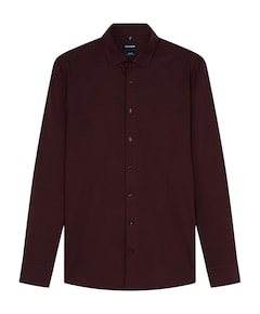 Heren overhemd lange mouw bordeaux