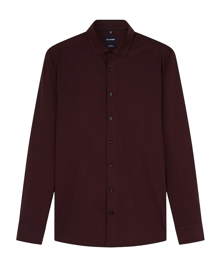Heren overhemd lange mouw bordeaux