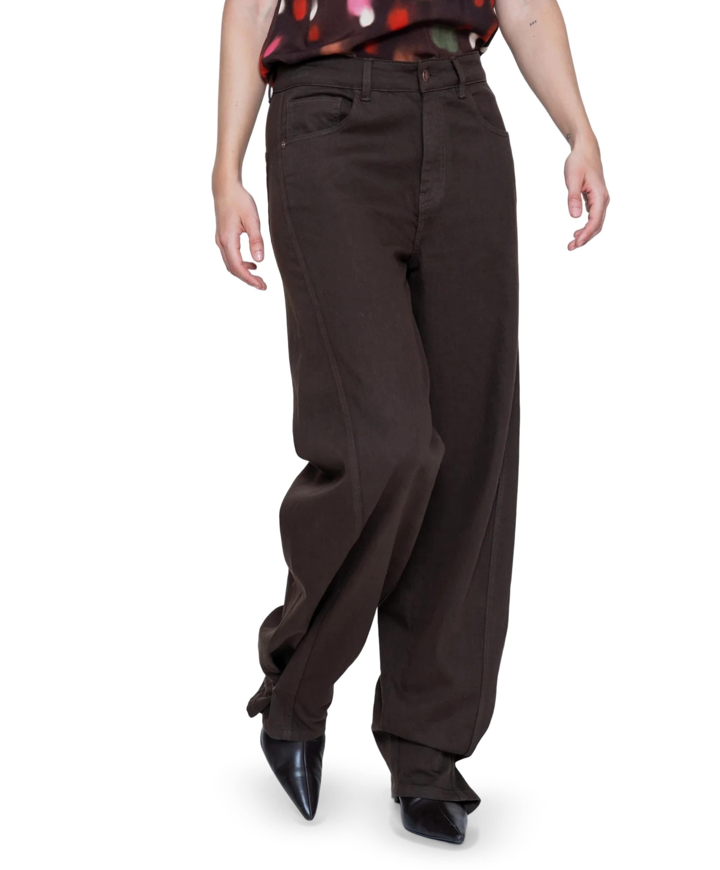 Balloon + snaps dames jeans bruin
