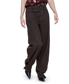 Balloon + snaps dames jeans bruin