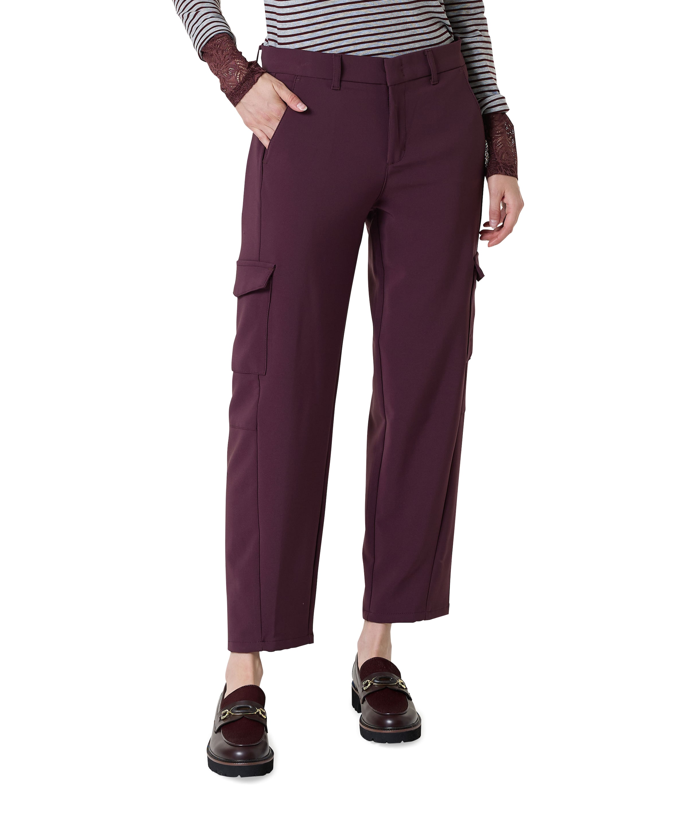 EVY CARGO dames broek bordeaux
