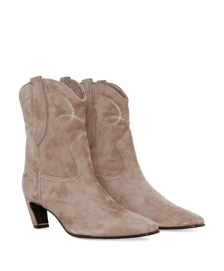 dames enkellaarzen beige