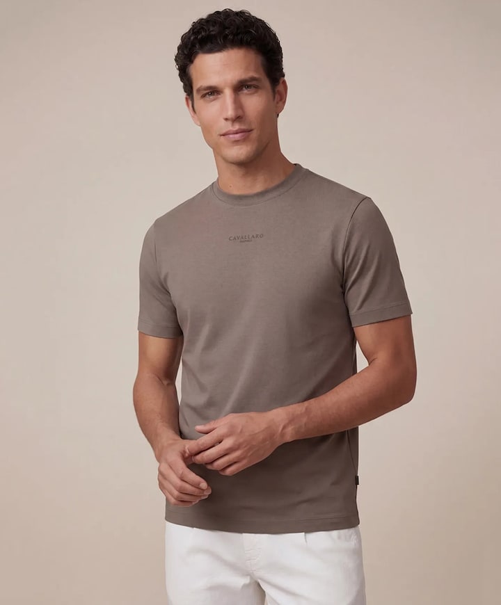 Heren T-shirt beige