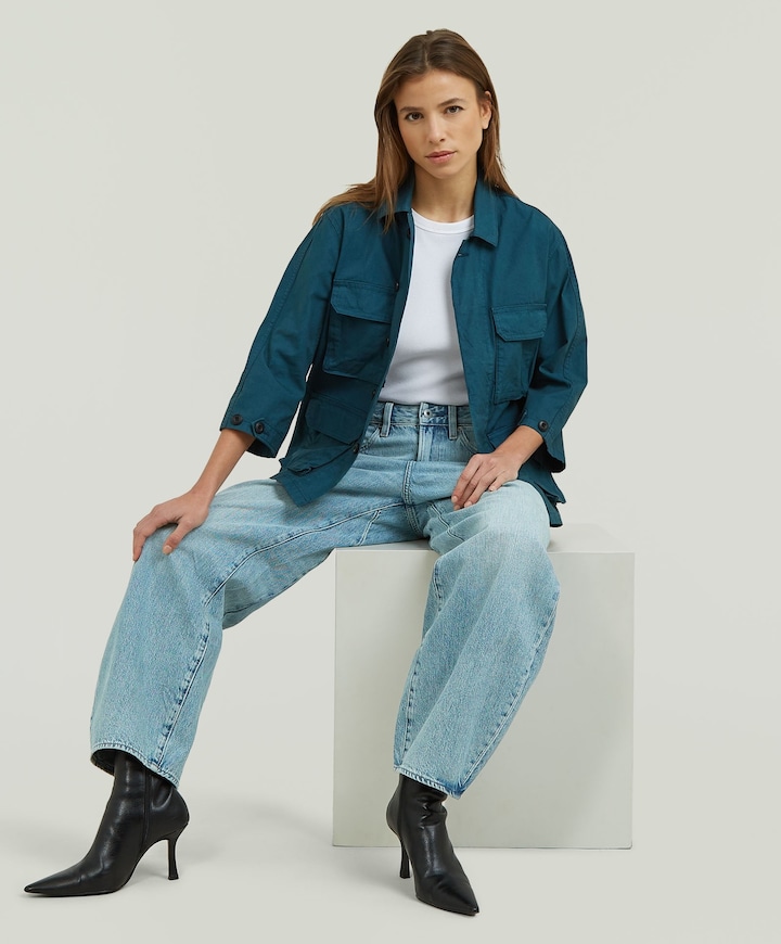 Barrel 3D Loose Wmn dames jeans blauw