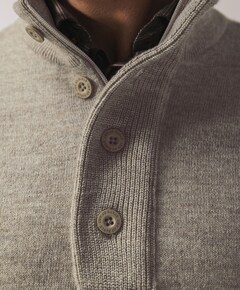 Heren trui met rits beige