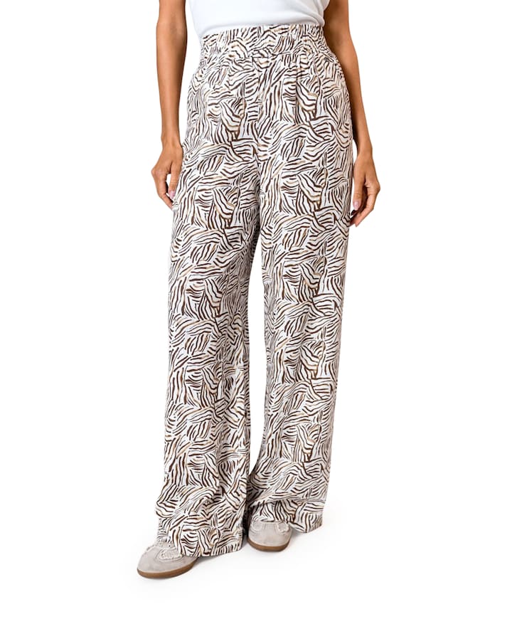 Print broek bruin